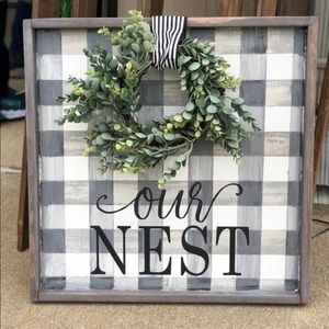 “our nest” farmhouse sign